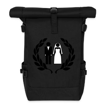 Hochzeitspaar - Wedding Couple - Rolltop Rucksack - Schwarz - Vorne