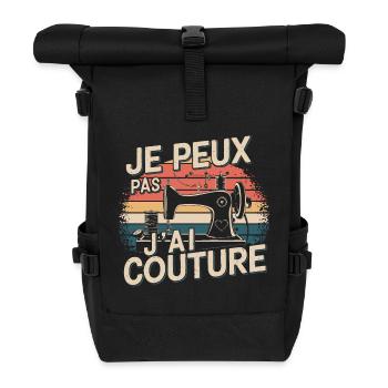 Je peux pas j ai Couture - Sac à dos roll top - noir - Devant
