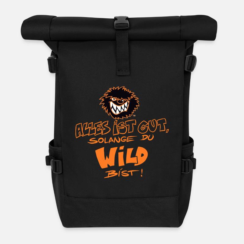 Die Wilden Kerle Spruch Motto mit Logo - Rolltop Rucksack - Schwarz