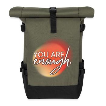 You're Enough - Roll Top Backpack - olive/black - Front