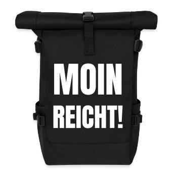 Moin reicht! - Rolltop Rucksack - Schwarz - Vorne