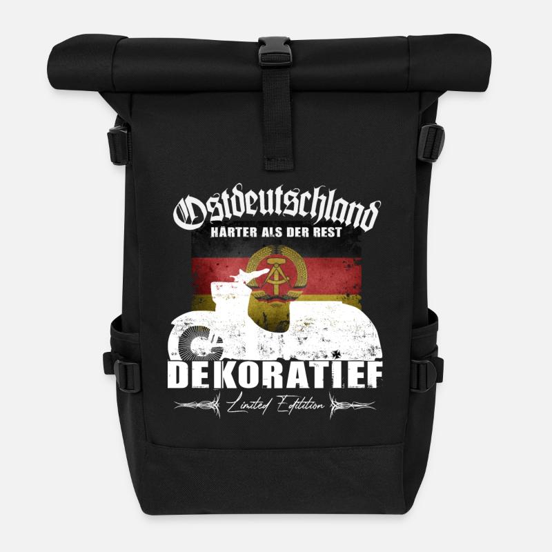 Simson Schwalbe - DEKORATIEF - DDR Ostdeutschland - Rolltop Rucksack - Schwarz