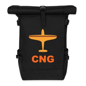 Flughafen Köln - CGN - Deutschland - Rolltop Rucksack - Schwarz - Vorne