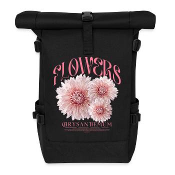 Chrysanthemen Chrysanthemen Blume Blumen - Rolltop Rucksack - Schwarz - Vorne