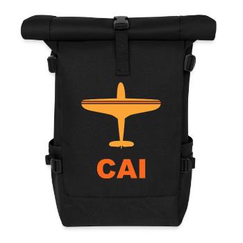 Flughafen Kairo - CAI - Cairo - Egypt - Ägypten - Rolltop Rucksack - Schwarz - Vorne