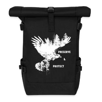 Preserrve & Protect Red Milan Bird of Prey - Roll Top Backpack - black - Front