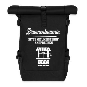 Brunnenbauerin Meisterin Brunnenbau Ausbildung - Rolltop Rucksack - Schwarz - Vorne