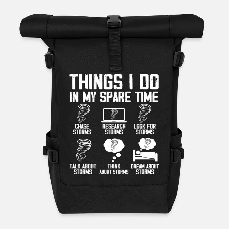 Storm Chaser Tornado Chasing Funny Twister Chasers - Roll Top Backpack - black