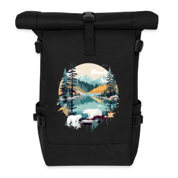 Ours polaire Faune Nature animale Plein air Couleurs - Sac à dos roll top - noir - Devant