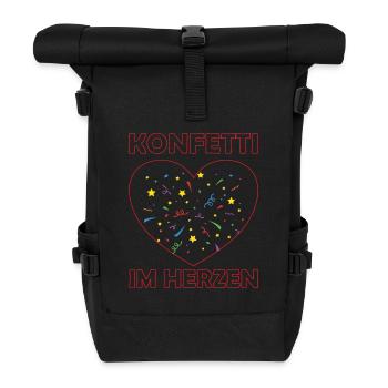 Konfetti im Herzen - Rolltop Rucksack - Schwarz - Vorne