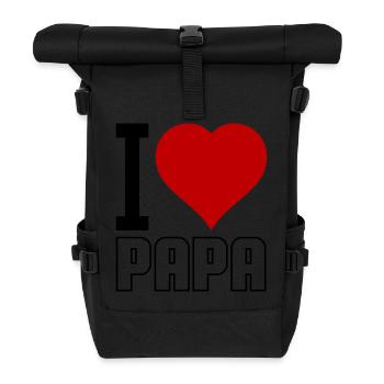i love papa 02 - Rolltop Rucksack - Schwarz - Vorne