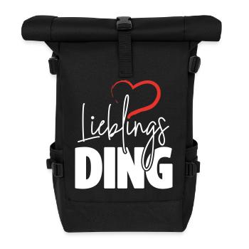 Lieblingsding mit Herz - Rolltop Rucksack - Schwarz - Vorne