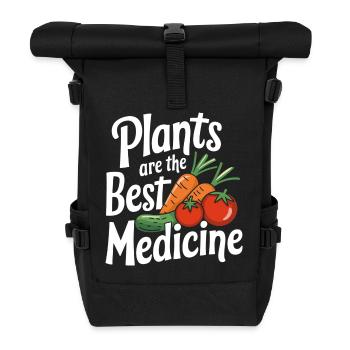 Vegetarian Vegan Veggie Vegetarian - Roll Top Backpack - black - Front