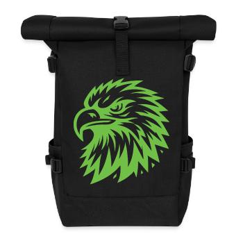 Green Eagle – Wild, majestic and powerful - Roll Top Backpack - black - Front