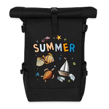 Summer Holiday - Roll Top Backpack - black - Front