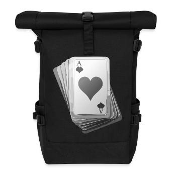 Cards black/white - Rolltop Rucksack - Schwarz - Vorne