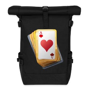 CARDS - Rolltop Rucksack - Schwarz - Vorne
