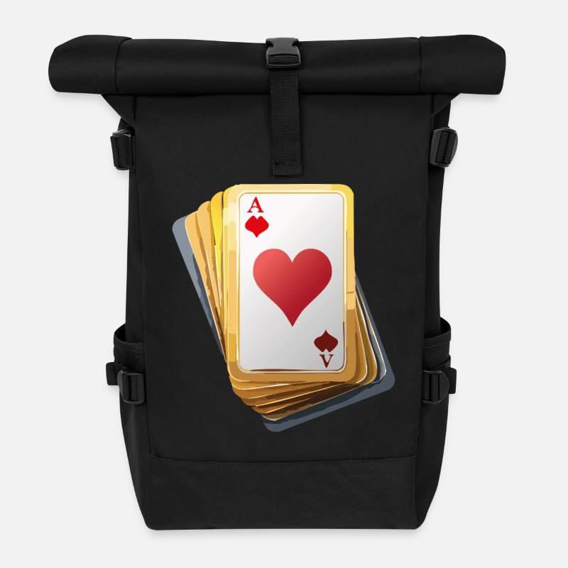 CARDS - Rolltop Rucksack - Schwarz
