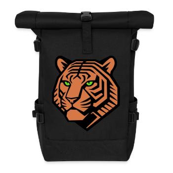 Geometric Tiger - Vector Design - Roll Top Backpack - black - Front