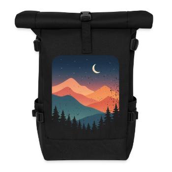 Paysage de montagne au clair de lune - Wanderlust Nachtsze - Sac à dos roll top - noir - Devant