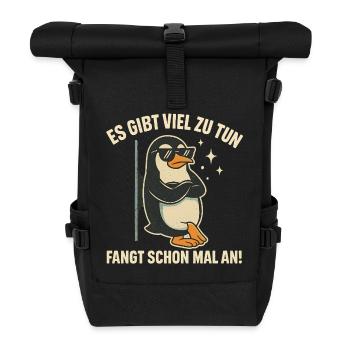 Pingouin cool dans le travail de bureau - Sac à dos roll top - noir - Devant