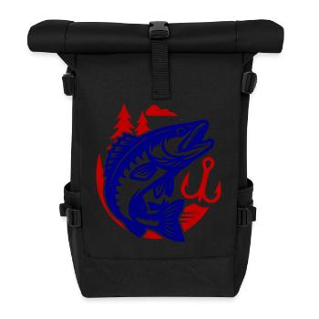 Pike Fish Fishing - Roll Top Backpack - black - Front