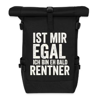 Ist mir egal, ich bin eh bald Rentner - Rolltop Rucksack - Schwarz - Vorne