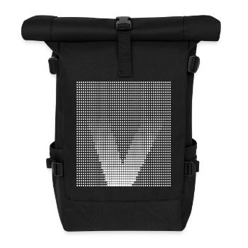 Buchstabe V - Rolltop Rucksack - Schwarz - Vorne