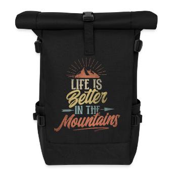 Life Is Better In The Mountains - Rolltop Rucksack - Schwarz - Vorne