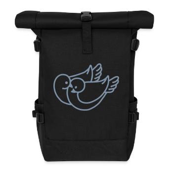 pigeons - Sac à dos roll top - noir - Devant