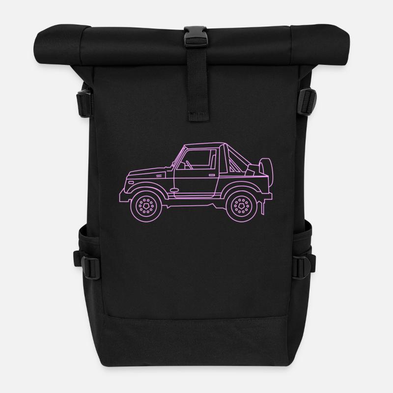 4x4 Rosa - Rolltop Rucksack - Schwarz