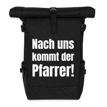 After us, only the priest comes - Roll Top Backpack - black - Front