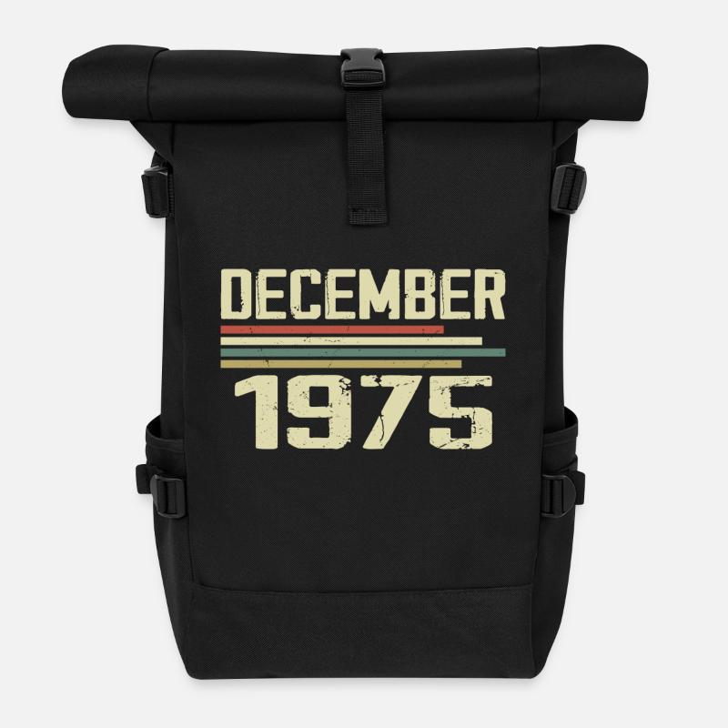Décembre 1975 Vintage Rétro Anniversaire - Sac à dos roll top - noir