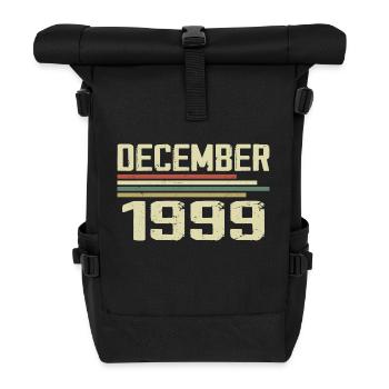 December 1999 Vintage Vintage Retro Birthday - Roll Top Backpack - black - Front