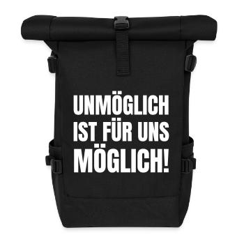 Impossible is possible for us! - Roll Top Backpack - black - Front