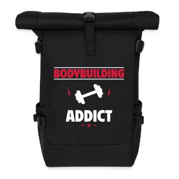 Bodybuilding Süchtig - Rolltop Rucksack - Schwarz - Vorne