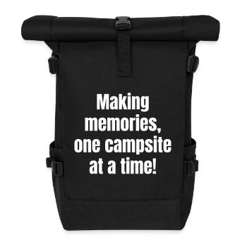 Making memories, on campsite at a time - Rolltop Rucksack - Schwarz - Vorne