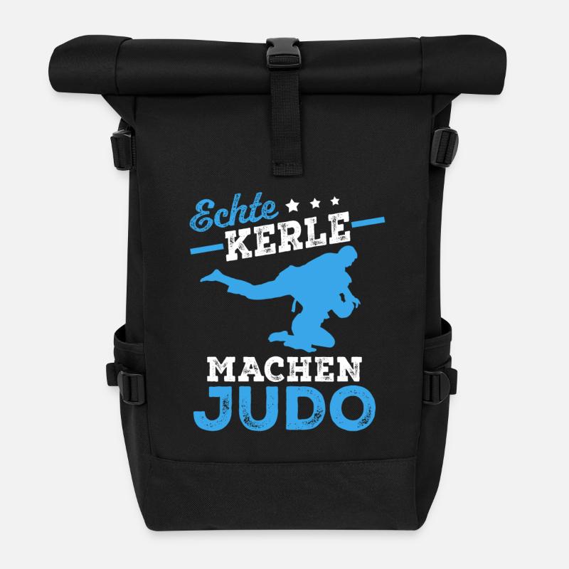 Echte Kerle machen Judo - Rolltop Rucksack - Schwarz