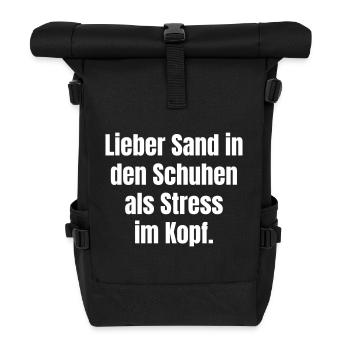 Mieux vaut du sable dans vos chaussures que du stress dans votre tête. - Sac à dos roll top - noir - Devant