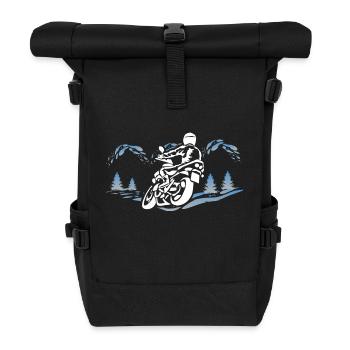 Motif Motard Chemise Cadeau - Sac à dos roll top - noir - Devant