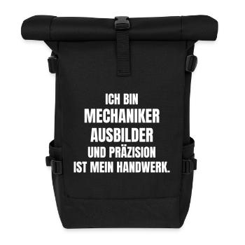Mechaniker Ausbilder. Präzision ist mein Handwerk. - Rolltop Rucksack - Schwarz - Vorne