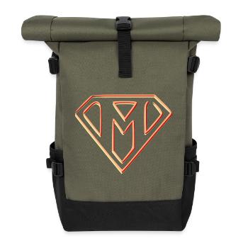 Emblème de puissance stylisé - Sac à dos roll top - olive/noir - Devant
