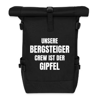 Our mountaineering crew is the summit - Roll Top Backpack - black - Front