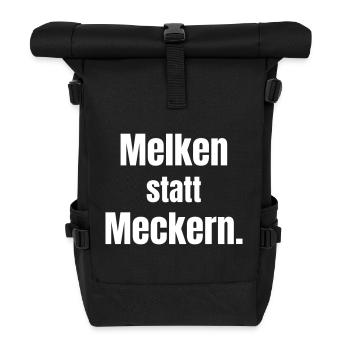 Melken statt Meckern. - Rolltop Rucksack - Schwarz - Vorne
