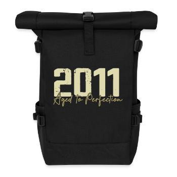 Original 2011 Retro 2011 Geburtstagsgeschenk 2011 - Rolltop Rucksack - Schwarz - Vorne