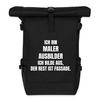 Painter, instructor trains, the rest is façade. - Roll Top Backpack - black - Front