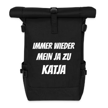 Again and again my yes to Katja. - Roll Top Backpack - black - Front