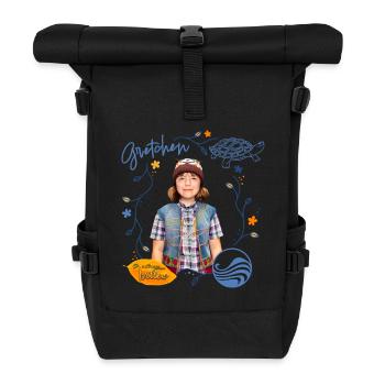 "Ein Mädchen Namens Willow" Gretchen & Schildkröte - Rolltop Rucksack - Schwarz - Vorne