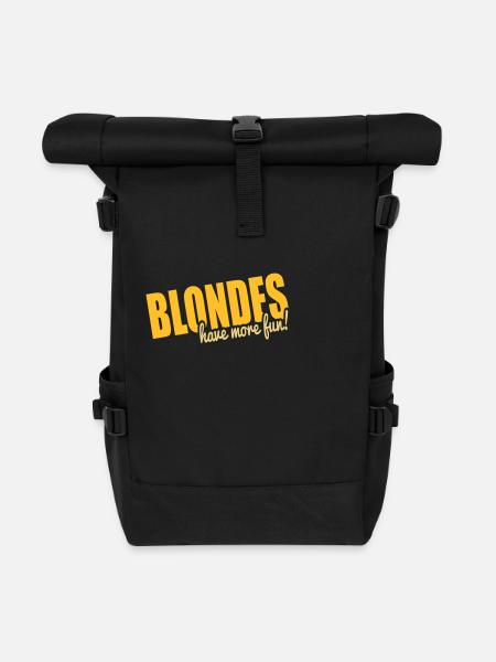 Blondes have more fun! - Roll Top Backpack - black