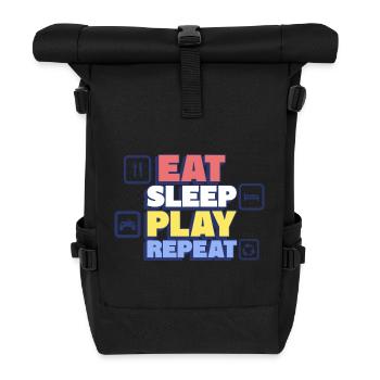 Manger, dormir, jouer, répéter - Sac à dos roll top - noir - Devant